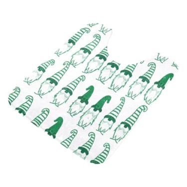 Imagem de Burbuja Tapete de banheiro St. Patrick Gnomo, tapete de banho macio absorvente de pelúcia, base antiderrapante para piso de banheiro, oval em forma de U