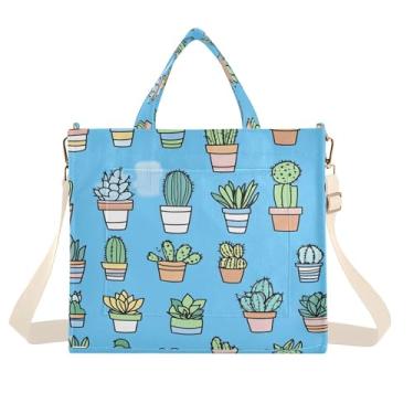 Imagem de Burbuja Sacola feminina de desenho animado de suculentas, bolsa tiracolo de veludo cotelê para compras, trabalho, viagem, P, B93, Small