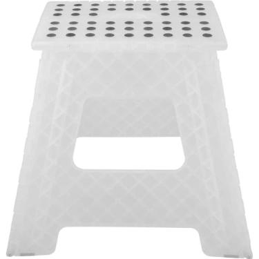 Imagem de Banqueta Banquinho Dobrável Plástica Anti Derrapante Suporte até 150kg banquinho banheiro Para Casa, Lazer e Trabalho(Transparente)