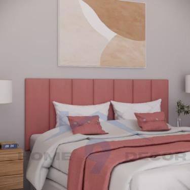 Imagem de Kit 10 Cabeceiras Móduladas Estofada Para Cama Box Casal Queen King - 45x20(ROSA GOIABA,7)