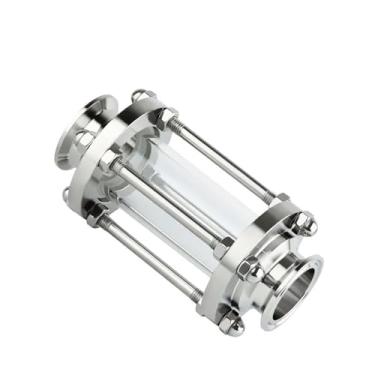 Imagem de 1.5" 2" Triple Clamp Flow Glass, Pipe OD 38/51mm Pipe Flow Glass, SUS304/316 Stainless Steel, Home Brew, 1pcs(2 Inch,SUS304)