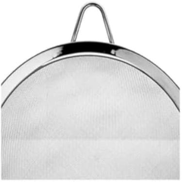 Imagem de Peneira pequena, aco inoxidavel, para cozinha, coar alimentos, massa, duravel e eficiente, prata