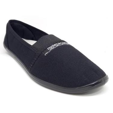 Imagem de Sapatilha Feminina Moleca Pano Confortàvel Tecido Macio, Preto, 38