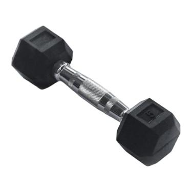 Imagem de Baoblaze Halter octogonal de borracha com cabo antiderrapante, ideal para exercícios em casa, academia e levantamento de peso. Equipamento de ginástica para, 5 Libras