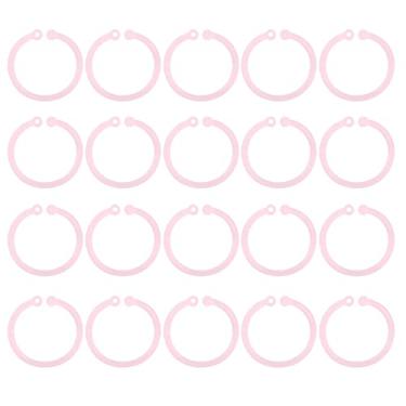 Imagem de CUOFYUNL 20 peças de anéis de plástico transparentes flexíveis folhas soltas anéis fichários para escola, casa, escritório, cartões, caderno de documentos (Rosa Transparente)