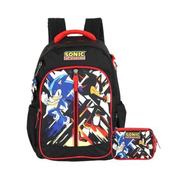 Imagem de Kit Escolar Sonic Mochila De Costas + Estojo Box Game