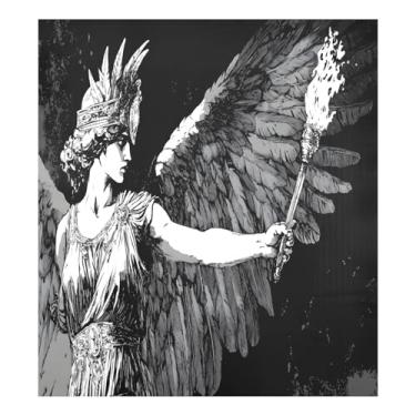 Imagem de Angel Capa de ímã de máquina de lavar louça de cozinha preta e branca reutilizável ímãs decorativos 58 x 66 cm