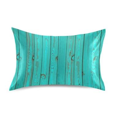 Imagem de Fronha King Queen Padrão Estética Listras Turquesa Arte Cetim Fronhas para Cores de Cabelo Refrigeração Almofada Macia para Cama King Size 101,6 cm x 50,8 cm