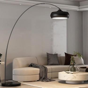 Imagem de Luminária de chão industrial em cobre, luminária de leitura interna preta ajustável, luminária de chão moderna em arco para canto, iluminação ambiente para leitura no quarto e sala de estar.