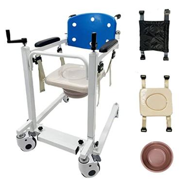 Imagem de CMOLVUR Cadeira de rodas de elevação de pacientes para transporte doméstico - Transferência com balde de penico, almofadas e elevadores de cadeira de chuveiro, ideal para idosos ou transferências de