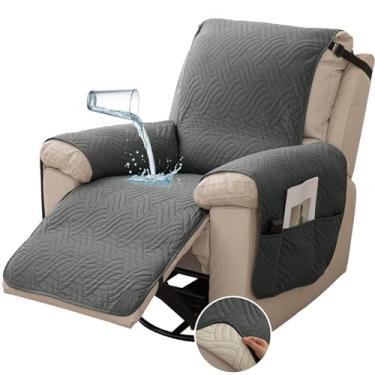 Imagem de Deep Dream Capa para cadeira reclinável 100% impermeável, antiderrapante, compatível com animais de estimação, protetor de móveis, capa acolchoada lavável com bolso para animais de estimação, cães