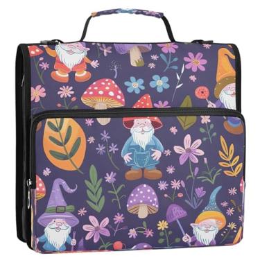 Imagem de Fichários fofos de gnomo roxo com zíper, fichário com alça, organizador escolar