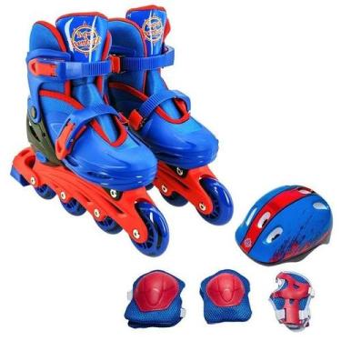 Imagem de Patins Inline 4 Rodas Turma da Aventura KIT de Proteçao 30-33