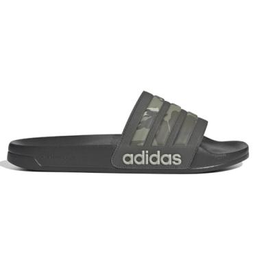 Imagem de adidas Chinelos de chuveiro unissex Adilette para adultos, Shadow Olive/Putty Gray/Olive Strata, 8 Women/7 Men