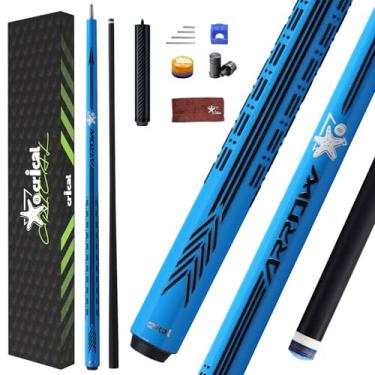 Imagem de CRICAL Taco de sinuca de fibra de carbono - Taça de sinuca profissional de baixa deflexão de 147 cm com eixo cônico profissional, aderência 3D sem envoltório, ponta de 12,5 mm e bastão de bilhar de