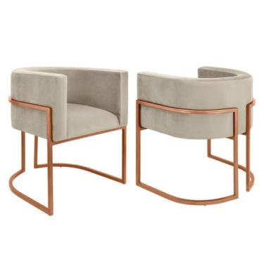 Imagem de Kit 2 Poltronas para Recepção - Conjunto Decorativo para Clínica, Consultório e Sala de Espera, Confortável e Moderno(nude.,prata)