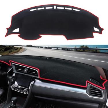 Imagem de Blazeray Capa de painel de painel tapete pad tapete personalizado para Honda Civic Coupe Sedan/Hatchback 2016 2017 2018 2019 2020 2021 acessórios antiderrapante tapete protetor de console central