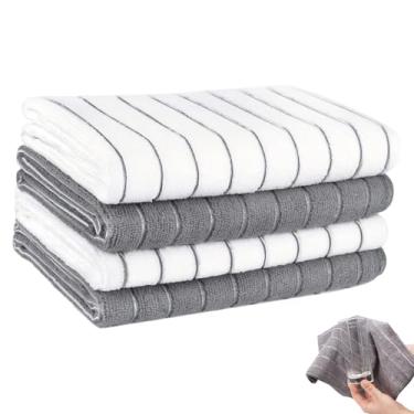 Imagem de Pacote com 4 panos de cozinha absorventes multiuso, toalhas de limpeza macias para uso doméstico