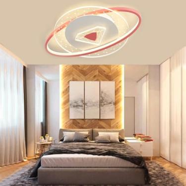 Imagem de Luminária de teto LED, Sala de Estar, Design com Anel de Luz, Luminária de Teto Metálica, Regulável, Escritório, Quarto, Lustre Moderno, 58 cm, Quarto Infantil, Corredor, Cozinha, Luminária