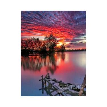 Imagem de Paisagem De Praia 5D DIY Bordado Com Diamantes Kits De Pintura Complet