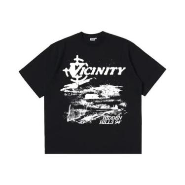 Imagem de Camiseta Masculina Y2K Punk Goth Hip-Hop De Algodão Puro Estampada Vin