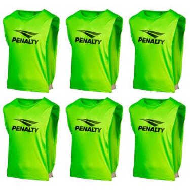 Imagem de Kit 06 Colete Penalty Futebol De Treino Esportivo, Verde fluorescente