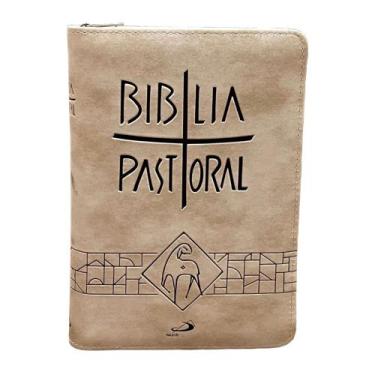 Imagem de Bíblia Sagrada Pastoral Média Zíper Creme - Paulus