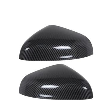 Imagem de Tampa da tampa do espelho retrovisor lateral brilhante preto/fibra de carbono estilo compatível com Ford Fiesta MK8 Puma 2018 2019 2020 2021 2022 2023 2024(1pair Carbon Fiber)