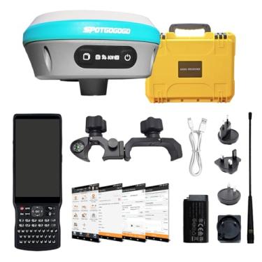 Imagem de Receptor H12Pro RTK GNSS com coletor de dados LP81, compensação de inclinação IMU de 60°, base e rover, constelação completa, equipamento de levantamento IP67 à prova d'água