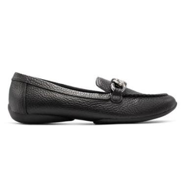 Imagem de Mocassim Usaflex Feminino Couro Enfeite Corrente Casual AL3303-Feminino