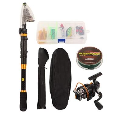 Imagem de Vara de pesca marítima telescópica série RE, conjunto de vara de pesca combo, equipamento para iniciantes e adultos, água salgada, água doce