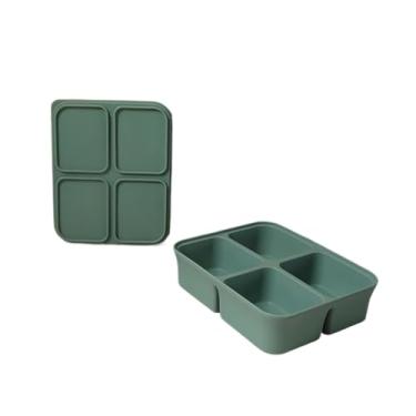 Imagem de Bandejas de silicone para cubos de gelo, 4/6/12 para freezer, mini quadrada, tampa para casa, restaurante, faça você mesmo (verde, pequeno)