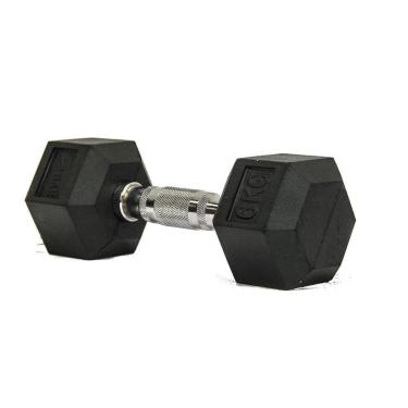Imagem de Halter Dumbell Emborrachado Sextavado Cromado Rae - 6kg-Unissex
