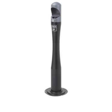 Imagem de Coluna de cinzas de aço inoxidável em pé ao ar livre hotel coleção de pontas de cigarro extinção vertical lata de lixo para fumar suporte de bumbum de cigarro (preto)