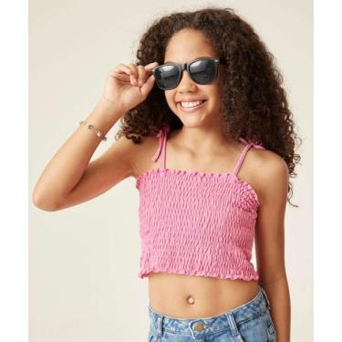 Imagem de Blusa Juvenil Cropped Regata Lastex Marisa Tam 10 a 16-04084, Rosa, 14