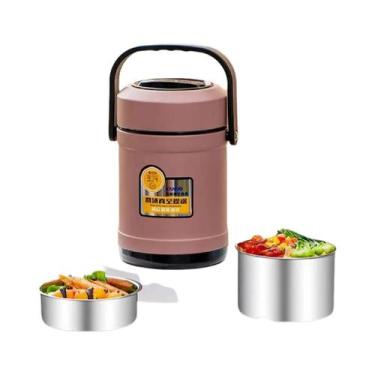Imagem de Marmita Térmica De Aço Inoxidável De Grande Capacidade Com Múltiplas C