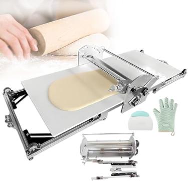 Imagem de CNAOHGHN MáQuina EléTrica DobráVel Para Laminar Massa, Com Rolo ReversíVel E SuperfíCie De Trabalho De 40 × 17,7 Polegadas, Espessura AjustáVel De 2 A 30 Mm, Ideal Para Massa De Croissant E Pizza