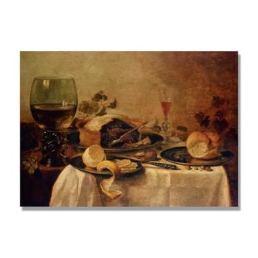 Imagem de Arte em tela vintage de frutas mortas, pintura clássica de cozinha country, decoração de parede de casa de fazenda quente para sala de jantar e cozinha. C02. 60 x 84 cm - 23,6 x 33,1 pol. Somente tela