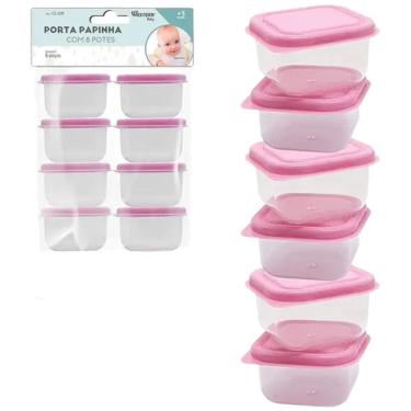 Imagem de Kit Porta Papinha Rosa Com 8 Peças - Western Baby