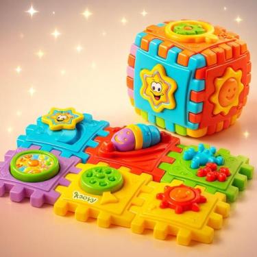 Imagem de Brinquedo Educativo Bebê 6 Meses  Cubo de Atividades Smart Cube com So