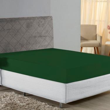 Imagem de Lençol Com Elástico Queen Nobre 1 Peça 30cm De Altura Malha 100% Algodão - Verde-bandeira