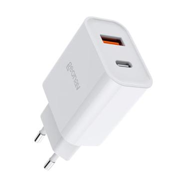 Imagem de Geonav Carregador Universal Ultra Rápido Duo, 1 X USB-C Power Delivery 20W, 1 X USB Quick Charge 18W, CH20PDQC, Branco