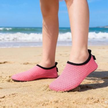 Imagem de Sapatos aquáticos infantis infantis antiderrapantes minimalistas, meias aquáticas de secagem rápida para meninos e meninas, rosa, 10 Little Kid