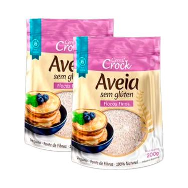 Imagem de Kit 2X: Aveia em Flocos Finos Sem Glúten Leve Croc 200g