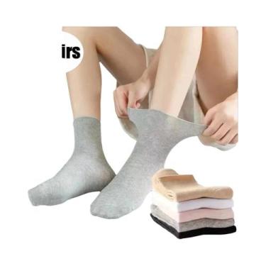 Imagem de Meias De Algodão Para Prevenção De Varizes Femininas, Pacote Com 5 Par