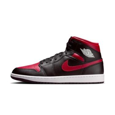 Imagem de NIKE Tênis masculino Air Jordan 1 Mid, Preto universitário vermelho Summit branco, 41