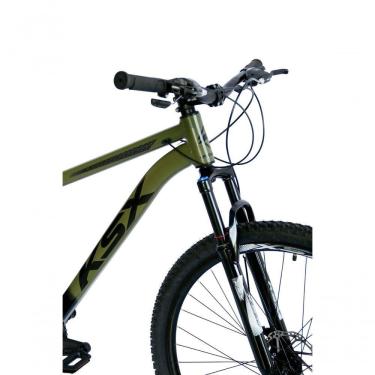 Imagem de Bicicleta Aro 29 Ksx Sd7 21v Cabos Internos Alumínio Freios A Disco Garfo Suspensão Preto Verde Militar Tamanho 19