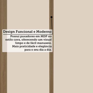 Imagem de Guarda Roupa Modulado 3 Portas 4 Gavetas 132cm Veneza Luciane Móveis Avelã Pf/arenas Pf