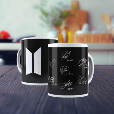 Imagem de Caneca De Porcelana 325ml Bts Decorada Bts 2