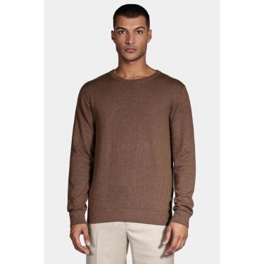 Imagem de Tricot Aramis Manga Longa em Gola Careca Castor-Masculino